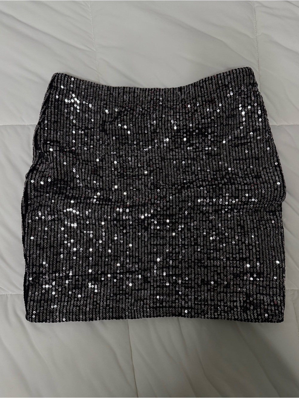 Sequin Skirt in Black and Silver